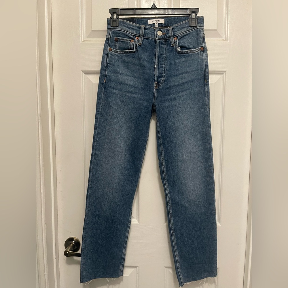 RE/DONE 70S High Rise Stovepipe Jeans - Mid 70S - Sz 25 - NWT
